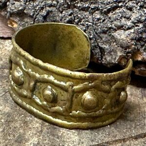 Brass rustic-primitive cuff bracelet